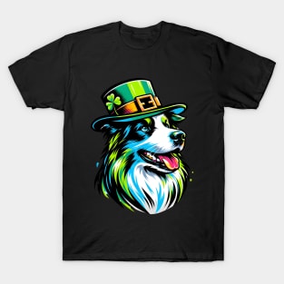 Border Collie Enjoys Saint Patrick's Day Festively T-Shirt